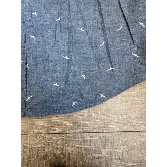 2Xl Mens Fitted Short Sleeve Button-Up Shirt With Bird Print By 21 Men - Picture 4 of 6